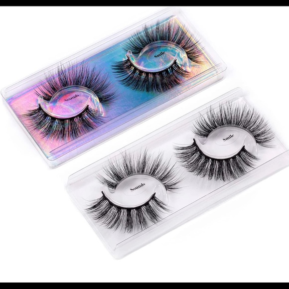 Natural Faux Mink Look False Eyelashes Set of 2 Soft Handmade reusable eyelashes - Picture 6 of 7